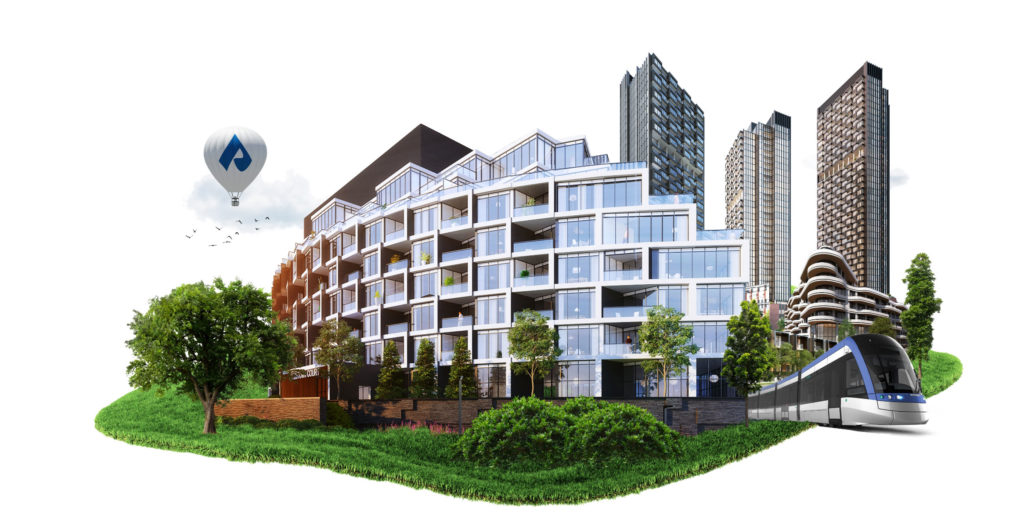 crest low rise condo render